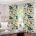 Plumeria Flower Striped Pattern Print Extra Wide Grommet Curtains