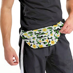 Plumeria Flower Striped Pattern Print Fanny Pack