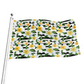 Plumeria Flower Striped Pattern Print Flag