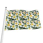 Plumeria Flower Striped Pattern Print Flag