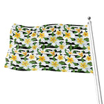 Plumeria Flower Striped Pattern Print Flag