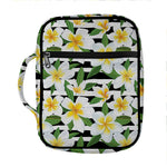 Plumeria Flower Striped Pattern Print Front Pocket Bible Bag