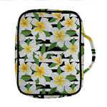 Plumeria Flower Striped Pattern Print Front Pocket Bible Bag