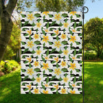 Plumeria Flower Striped Pattern Print Garden Flag
