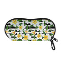 Plumeria Flower Striped Pattern Print Glasses Case