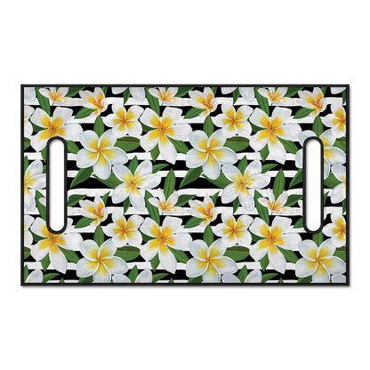 Plumeria Flower Striped Pattern Print Golf Cart Seat Cover