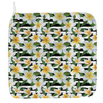Plumeria Flower Striped Pattern Print Hand Towel