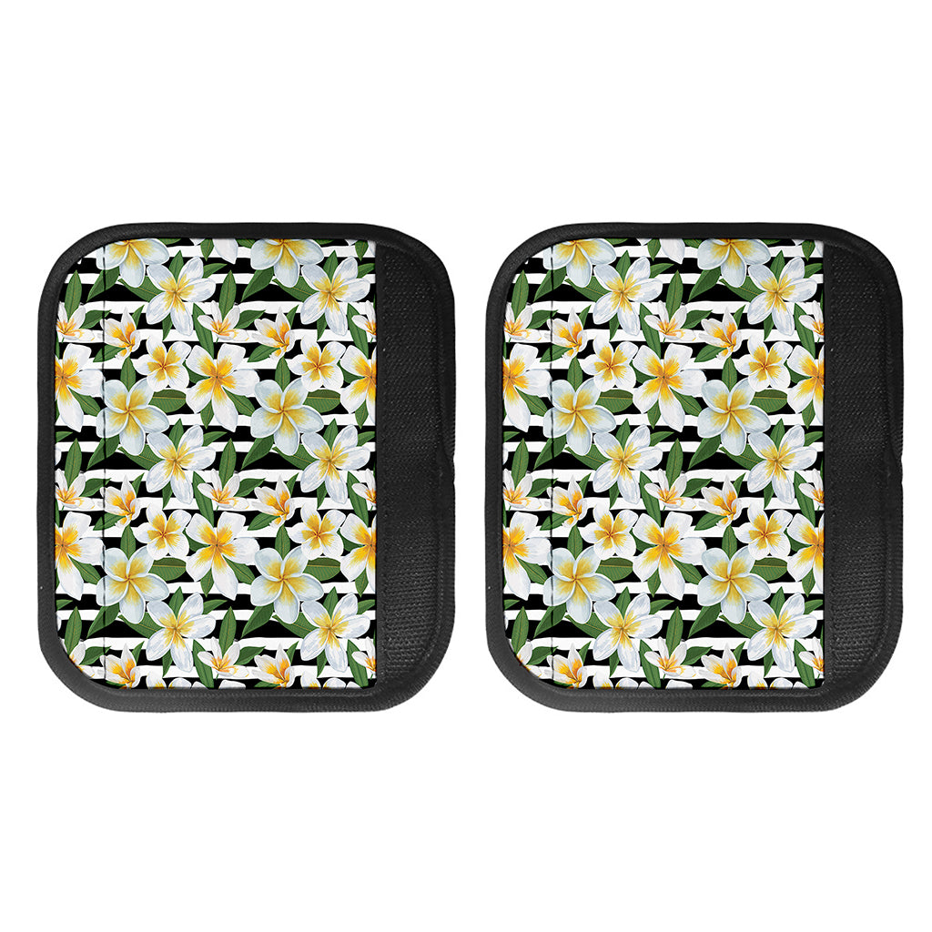 Plumeria Flower Striped Pattern Print Handle Covers