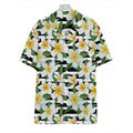 Plumeria Flower Striped Pattern Print Hawaiian Shirt