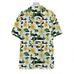 Plumeria Flower Striped Pattern Print Hawaiian Shirt
