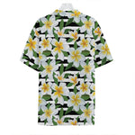 Plumeria Flower Striped Pattern Print Hawaiian Shirt