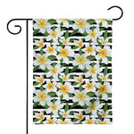 Plumeria Flower Striped Pattern Print House Flag
