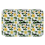 Plumeria Flower Striped Pattern Print Indoor Door Mat