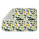Plumeria Flower Striped Pattern Print Indoor Door Mat
