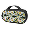 Plumeria Flower Striped Pattern Print Portable Cooler Travel Case