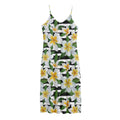 Plumeria Flower Striped Pattern Print Jersey Midi Cami Dress