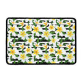 Plumeria Flower Striped Pattern Print Kitchen Mat