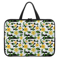 Plumeria Flower Striped Pattern Print Laptop Sleeve With Handle
