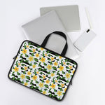 Plumeria Flower Striped Pattern Print Laptop Sleeve With Handle
