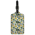 Plumeria Flower Striped Pattern Print Luggage Tag