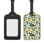Plumeria Flower Striped Pattern Print Luggage Tag