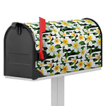 Plumeria Flower Striped Pattern Print Mailbox Cover