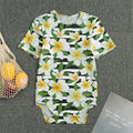 Plumeria Flower Striped Pattern Print Men's Bodysuit