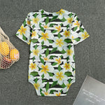 Plumeria Flower Striped Pattern Print Men's Bodysuit