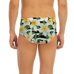 Plumeria Flower Striped Pattern Print Men's Briefs
