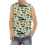 Plumeria Flower Striped Pattern Print Men's Fitness Tank Top