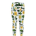 Plumeria Flower Striped Pattern Print Men's Leggings