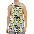 Plumeria Flower Striped Pattern Print Men's Muscle Tank Top