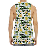 Plumeria Flower Striped Pattern Print Men's Muscle Tank Top