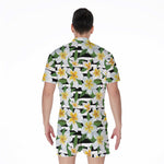 Plumeria Flower Striped Pattern Print Men's Rompers