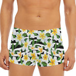Plumeria Flower Striped Pattern Print Men's Short Boxer Briefs
