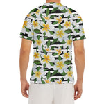 Plumeria Flower Striped Pattern Print Men's Short Sleeve Rash Guard