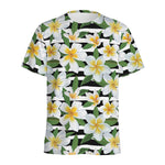 Plumeria Flower Striped Pattern Print Men's Sports T-Shirt