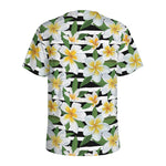 Plumeria Flower Striped Pattern Print Men's Sports T-Shirt
