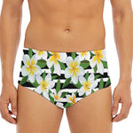 Plumeria Flower Striped Pattern Print Men's Triangle Swim Briefs