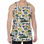 Plumeria Flower Striped Pattern Print Men's Velvet Tank Top