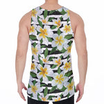 Plumeria Flower Striped Pattern Print Men's Velvet Tank Top