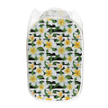 Plumeria Flower Striped Pattern Print Mesh Laundry Hamper