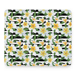 Plumeria Flower Striped Pattern Print Mouse Pad