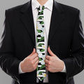 Plumeria Flower Striped Pattern Print Necktie
