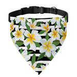 Plumeria Flower Striped Pattern Print Over The Collar Dog Bandana