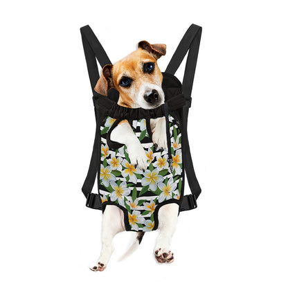 Plumeria Flower Striped Pattern Print Pet Carrier Backpack
