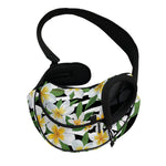 Plumeria Flower Striped Pattern Print Pet Sling Carrier