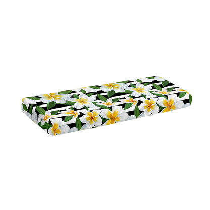 Plumeria Flower Striped Pattern Print Piano Keyboard Cover