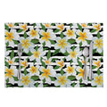 Plumeria Flower Striped Pattern Print Placemat