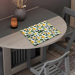 Plumeria Flower Striped Pattern Print Placemat